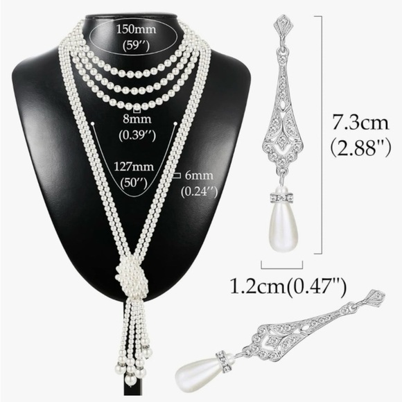 🎄CHRISTMAS GIFTS🎄 NWT-1920’S FAUX PEARL ACCESSORIES SET - Picture 7 of 7